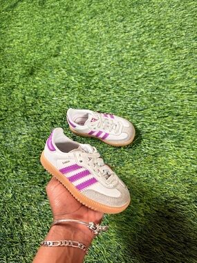 Adidas Samba Toddler Size 5 Pink White Gum Sole Sneakers Kids Shoes